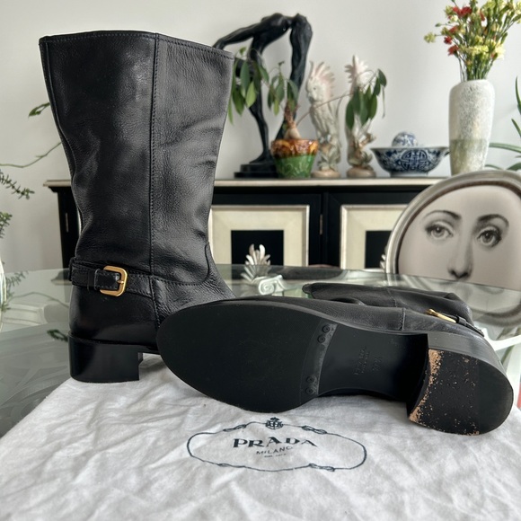 Like new! Prada deerskin black leather boots - Picture 3 of 7